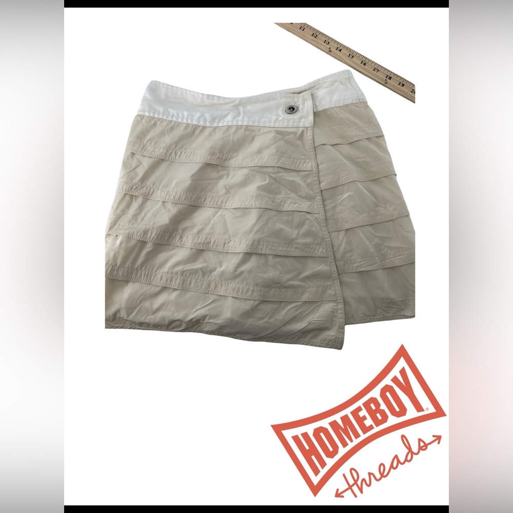 Armani Collezioni ivory linen skirt.